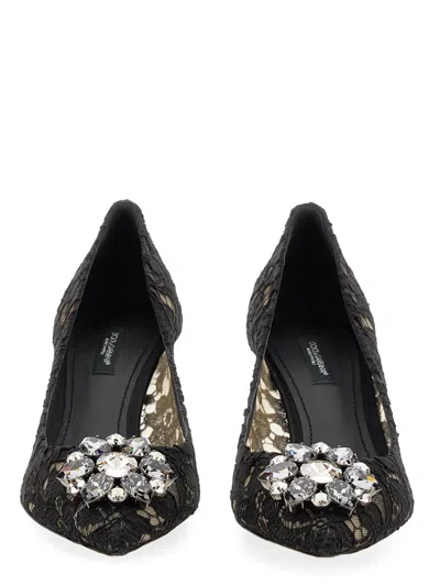 Dolce & Gabbana Bellucci 90 Crystal-embellished Pumps In Taormina Lace In Blue
