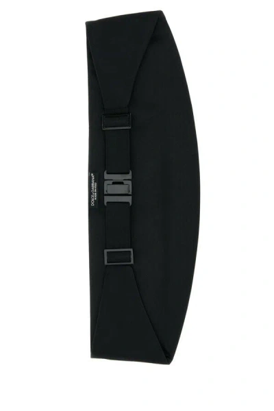 Dolce & Gabbana Women Black Satin Smoking Band In Multicolor