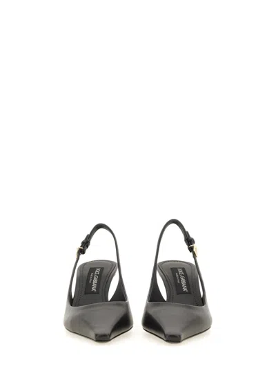 Dolce & Gabbana Tortoiseshell-print Patent Leather Slingbacks In Black