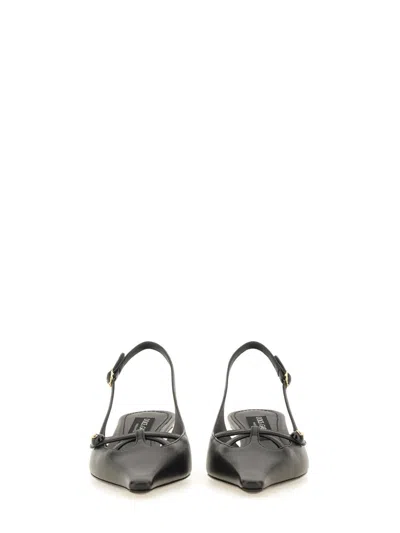 Dolce & Gabbana Mun 30 Croc-embossed Leather Slingback Pumps In Black