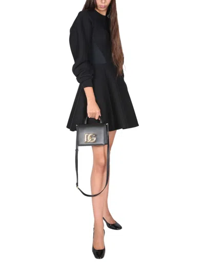 Dolce & Gabbana Technical Jersey Dress With Bustier Details In Black