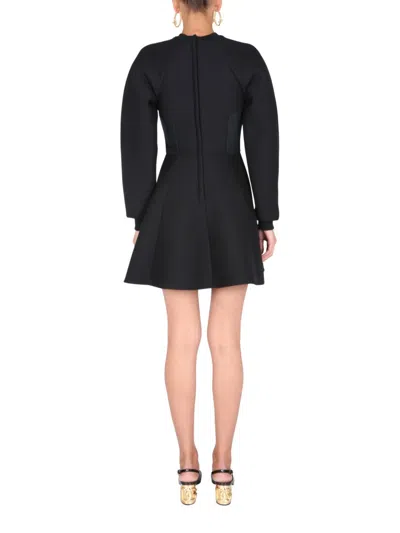 Dolce & Gabbana Technical Jersey Dress With Bustier Details In Black