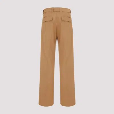 Dries Van Noten Belted Straight-leg Wool-blend Pants In Brown