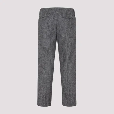 Dries Van Noten Wool Pinstriped Pants 4 Pockets In Gray
