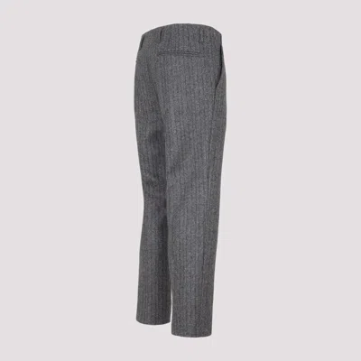 Dries Van Noten Wool Pinstriped Pants 4 Pockets In Gray