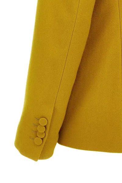 Dries Van Noten 'blazer Double-breasted Tailored Structured Shoulders' In Yellow