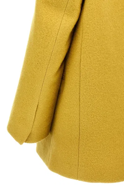 Dries Van Noten 'structured Shoulders' Blazer Featuring Button Detailing In Yellow