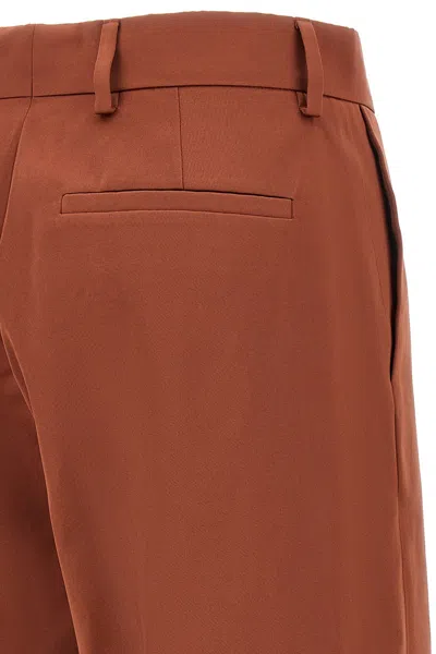 Dries Van Noten High Waist Wide Leg Trousers With Back Pockets In Red