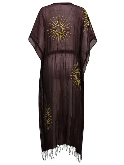 Dries Van Noten Cotton And Silk Embroidered Kaftan In Multicolor