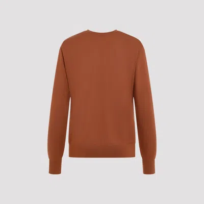 Dries Van Noten Tuomas Pullover In Fine Merino Wool In Brown