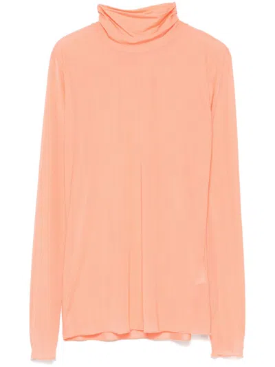 Dries Van Noten Mesh Turtleneck Top In Multicolor