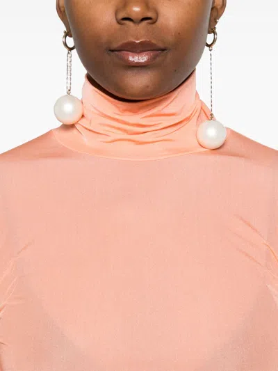 Dries Van Noten Mesh Turtleneck Top In Multicolor