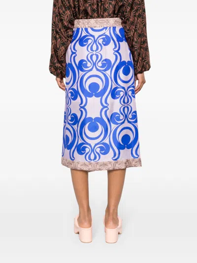 Dries Van Noten Sole Bis Silk Wrap Midi Skirt In Multicolor