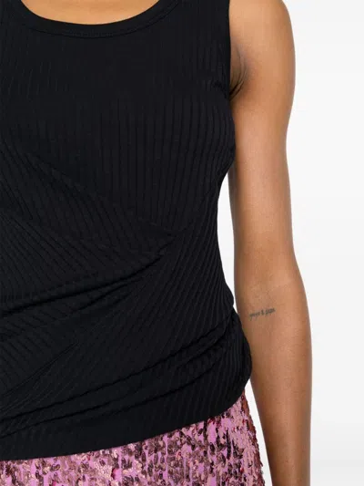 Dries Van Noten Ribbed Cotton Blend Tank Top In Multicolor