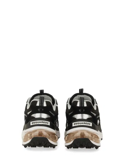 Dsquared2 Bubble Black Suede And Mesh Running Sneakers In Black