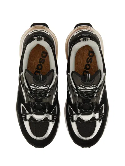 Dsquared2 Bubble Black Suede And Mesh Running Sneakers In Black