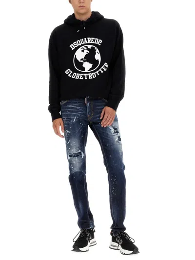 Dsquared2 Dsquared Men Globetrotter Sweatshirt In Black