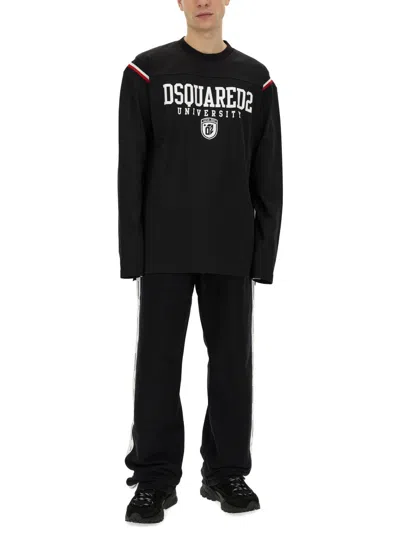 Dsquared2 Burbs Logo-tape Track Pants In Black