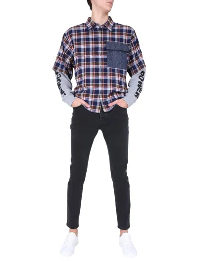 Dsquared2 Shirt With Double Sleeves In Blue