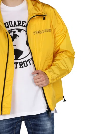 Dsquared2 Dsquared Men Windbreaker With Logo In Yellow