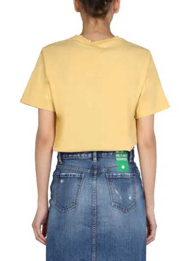 Dsquared2 One Life One Planet T-shirt In Yellow