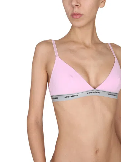 Dsquared2 Dsquared Women Bralette With Logo In Pink