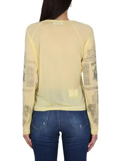 Dsquared2 Dsquared Women Logo Print T-shirt In Yellow