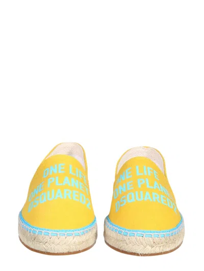 Dsquared2 Organic Canvas Espadrilles In Yellow