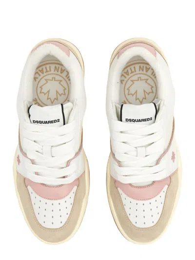 Dsquared2 Textured Leather And Polyamide Sneakers In Multicolor