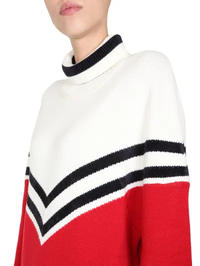 Dsquared2 Colour Block Roll Neck Jumper In Red