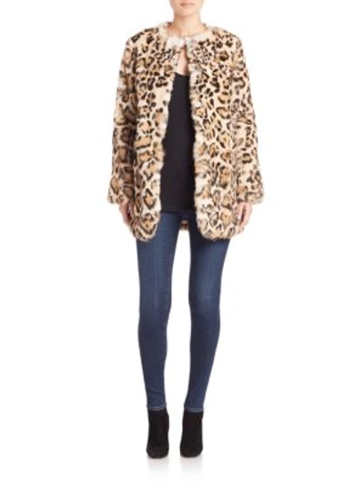 Adrienne Landau Leopard-print Rabbit Fur Coat