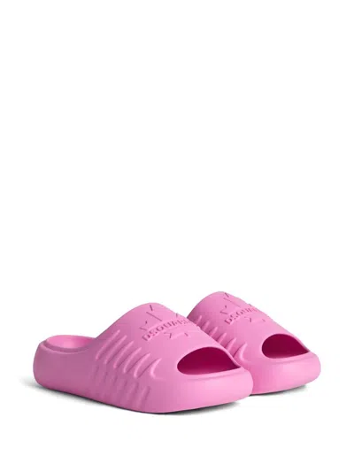 Dsquared2 Logo-embossed Open-toe Slides In Multicolor