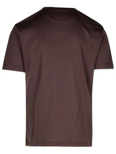 Eleventy Burgundy Cotton T-shirt Men In Multicolor