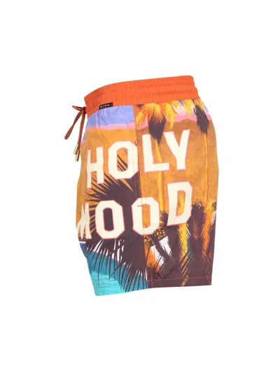 Etro Men Boxer Swimsuit With Print In Multicolor