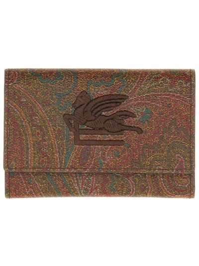 Etro Men Paisley Wallet In Brown