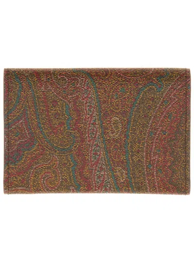 Etro Men Paisley Wallet In Brown
