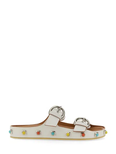 Etro Strappy Gemstone Sandals With Slip-on Style In White