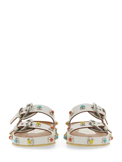 Etro Strappy Gemstone Sandals With Slip-on Style In White