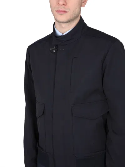 Fay Casual Jacket With Hook Closure In Blue