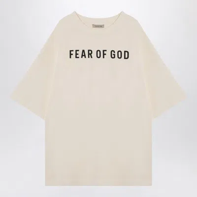 Fear Of God Cream-coloured T-shirt With Logo Men In White