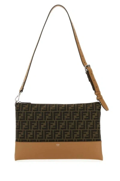 Fendi Men Embroidered Jacquard Crossbody Bag In Multicolor