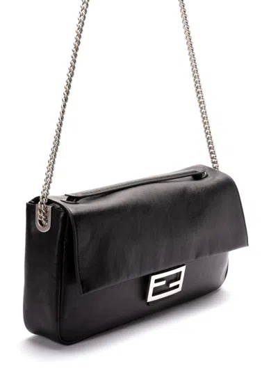 Fendi Women Baguette Large Leather Shoulder Bag In Multicolor