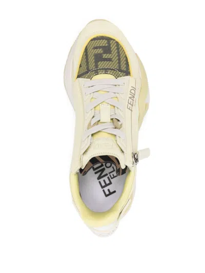 Shop Fendi Women  Flow Leather Sneakers In Multicolor