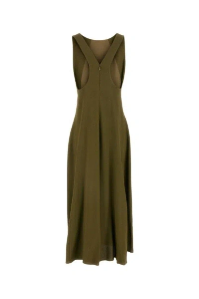 Fendi Women's Olive Sablã£â© Dress In Olive Branch