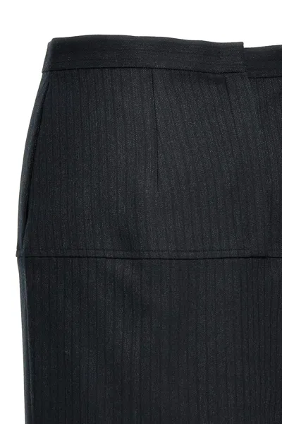 Fendi Zip-embellished Velvet Maxi Skirt In Gray