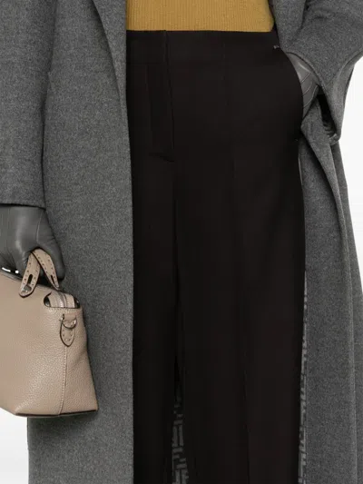 Fendi Wide Leg Wool Trousers In Multicolor