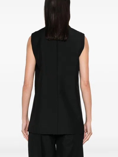 Fendi Black Tailored Vest With Sharp Lapel In Multicolor