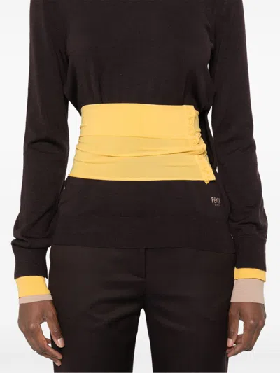 Shop Fendi Women Wool Turtle-neck Sweater In Multicolor