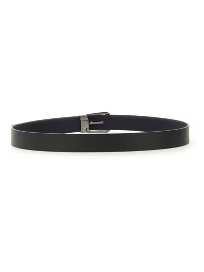 Ferragamo Classic Leather Belt For Men In Black