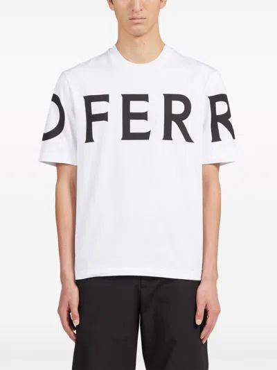 Ferragamo White Oversize Cotton T-shirt In Multicolor